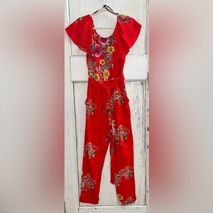 🌼 THREAD STORY  Floral Red Off shoulder One piece NWOT.